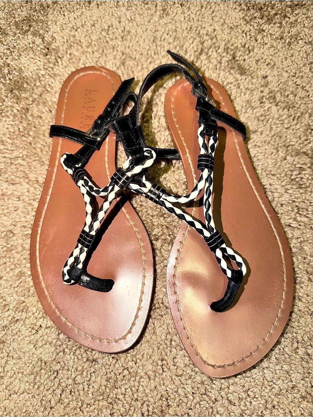 Lauren Ralph Lauren Women's Animal Print Flat Sandals